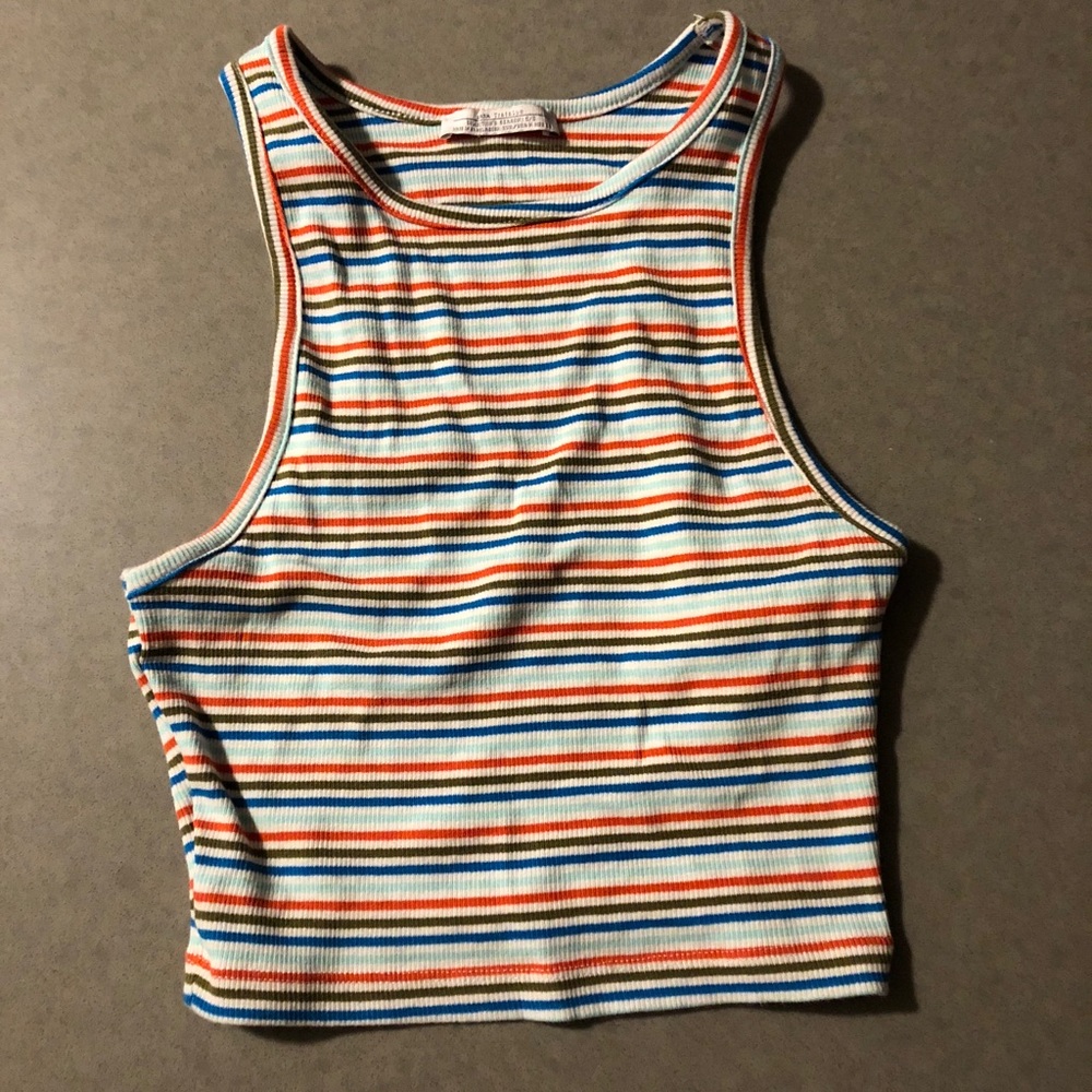 Zara Striped Crop-Top